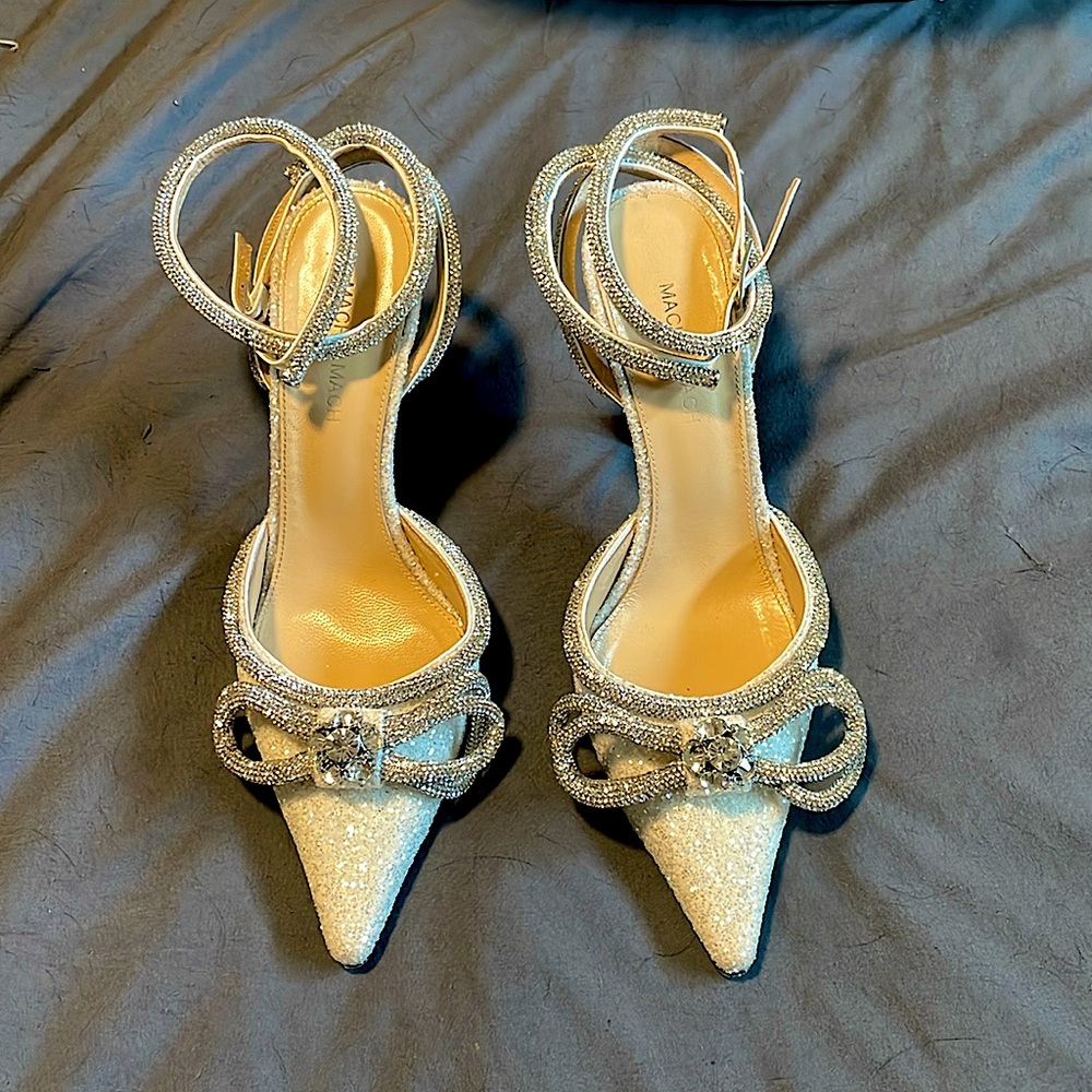 MACH & MACH white heels, perfect bridal shoe!